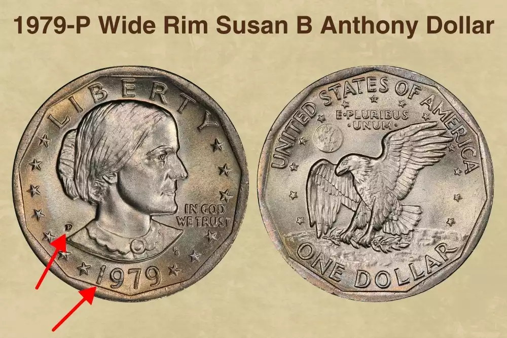 1979-P Wide Rim Susan B Anthony Dollar