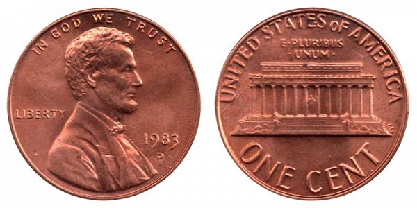 1983-D Bronze Lincoln Memorial Penny
