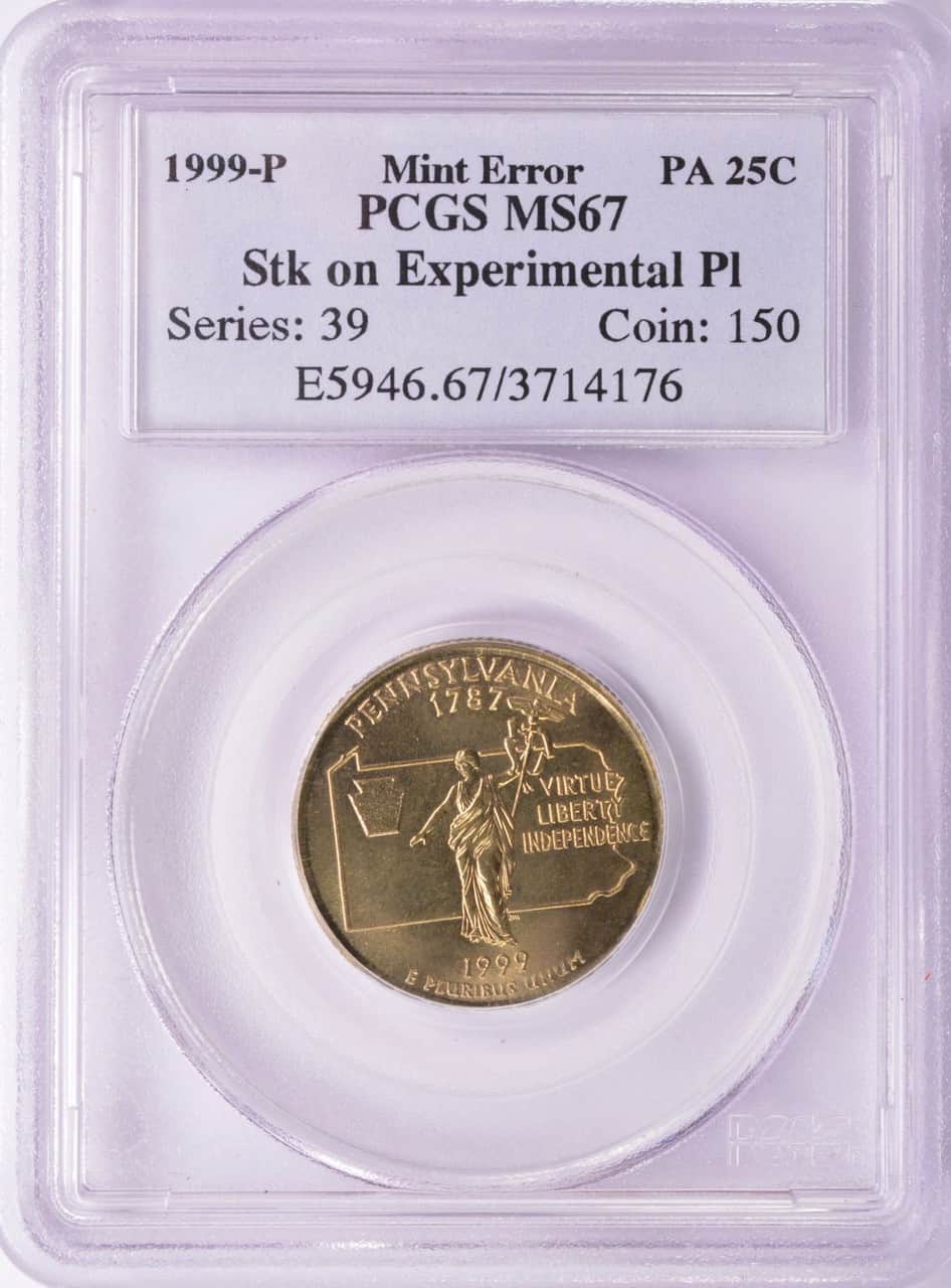 1999 P Pennsylvania MS 67 Struck on an Experimental Planchet