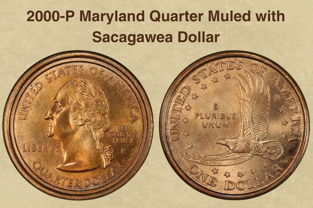 2000-P Maryland Quarter Muled with Sacagawea Dollar