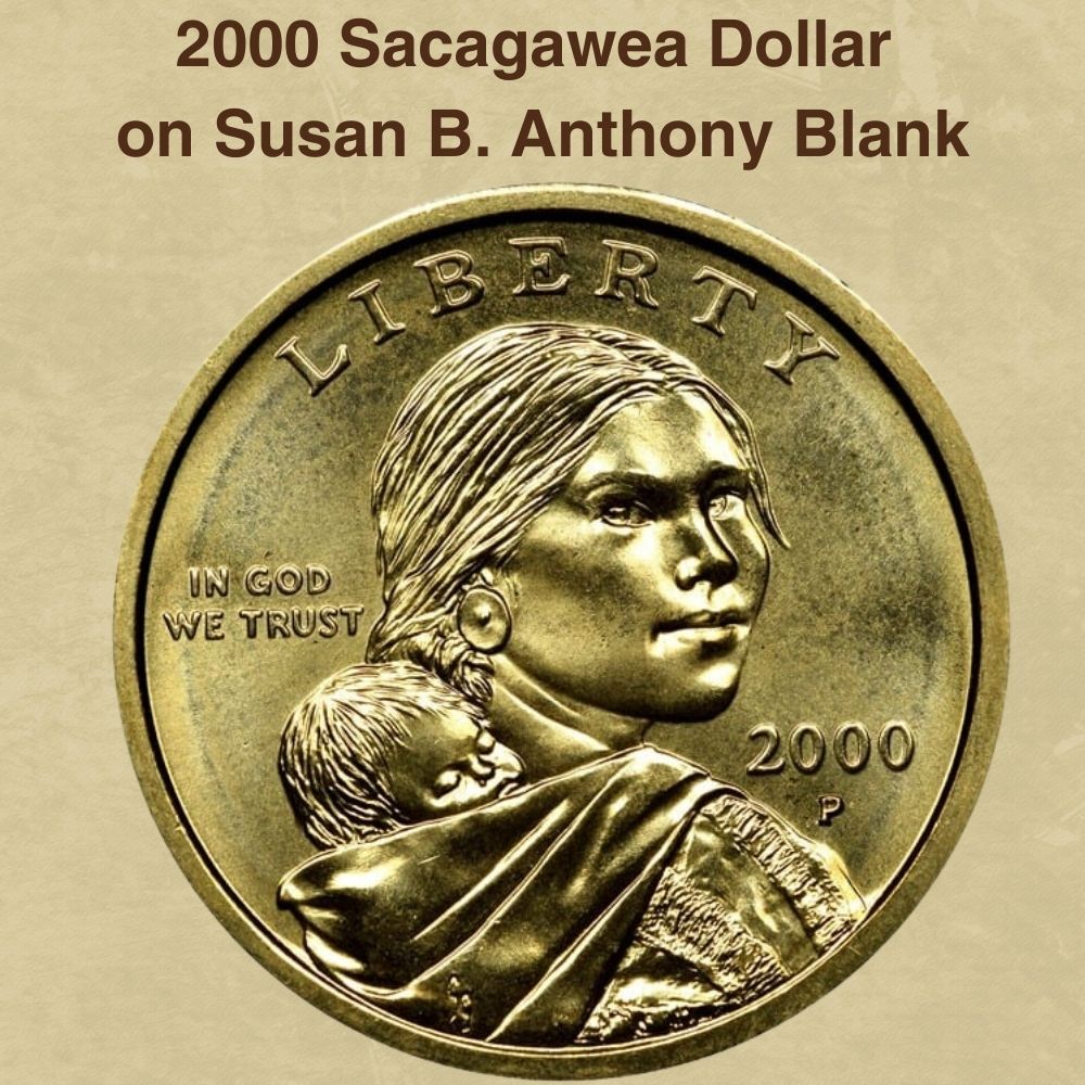 2000 Sacagawea Dollar on Susan B. Anthony Blank