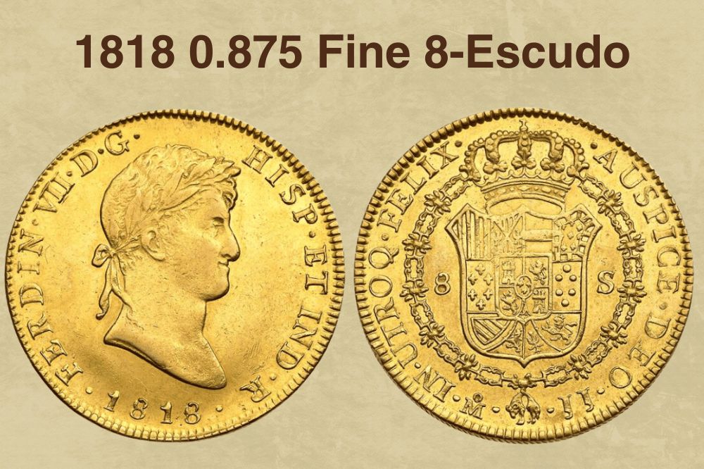 1818 0.875 Fine 8-Escudo