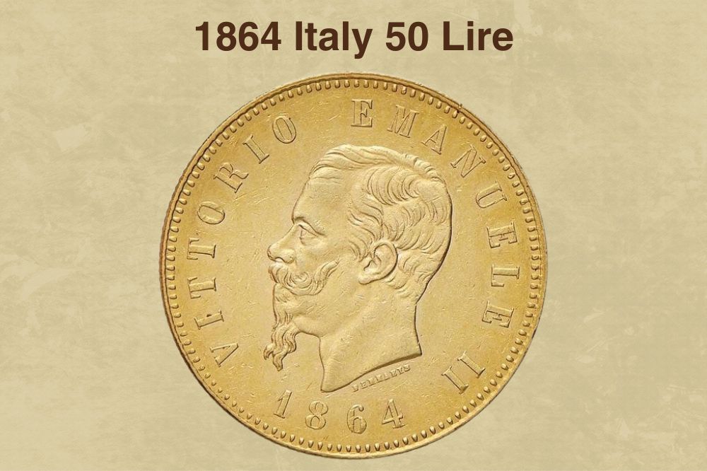 1864 Italy 50 Lire