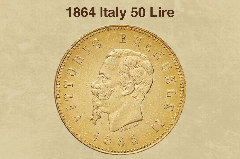 1864 Italy 50 Lire