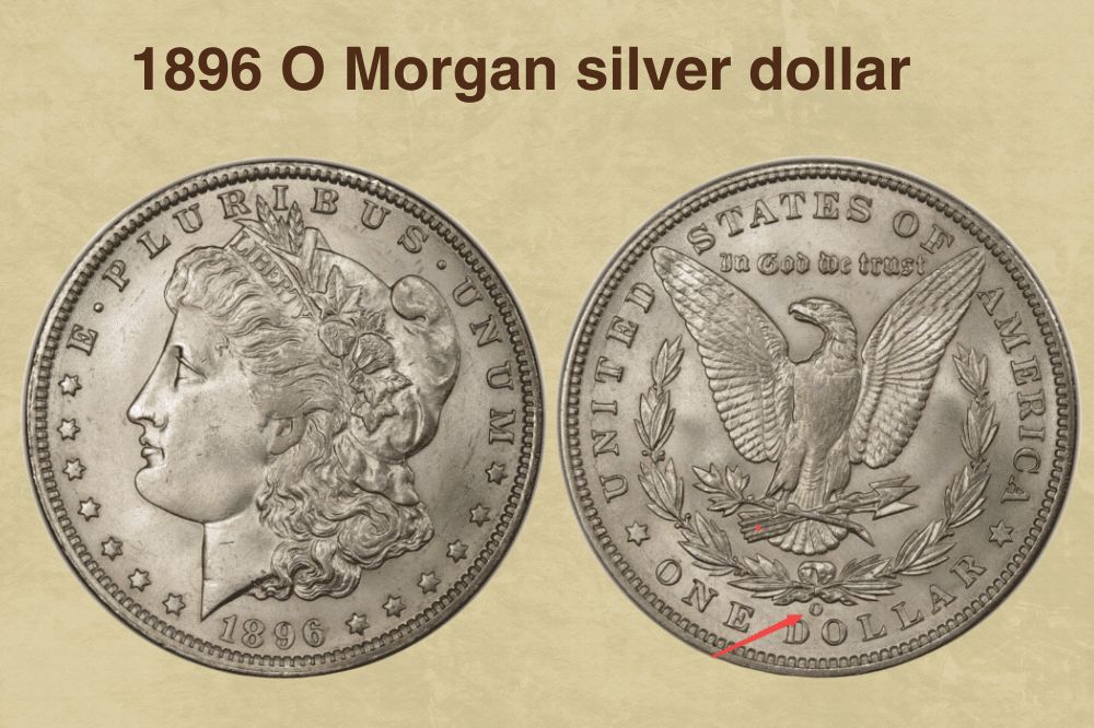 1896 O Morgan silver dollar