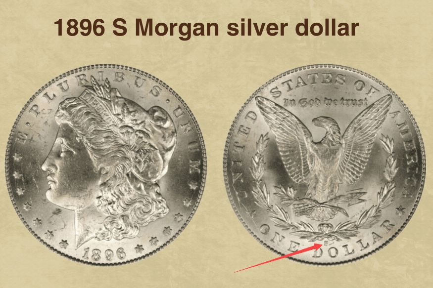 1896 S Morgan silver dollar