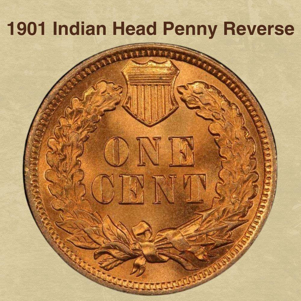 1901 Indian Head Penny Reverse