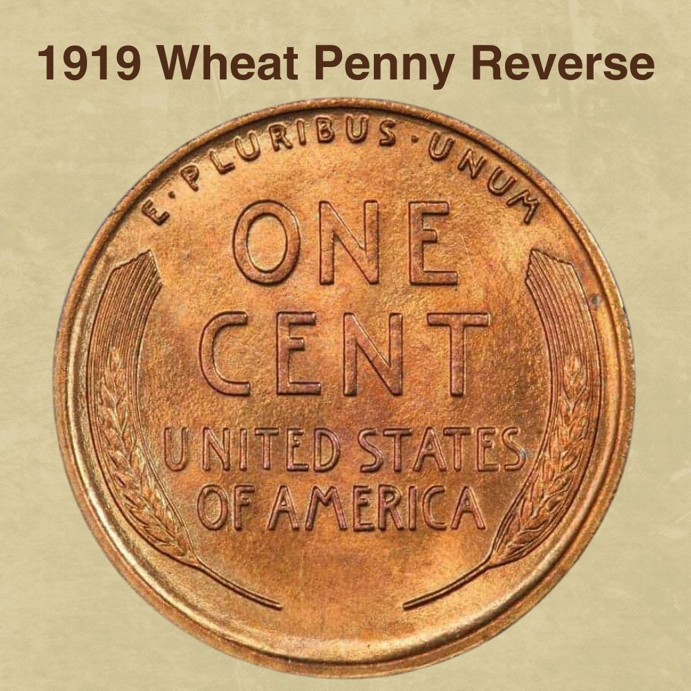 1919 Wheat Penny Reverse