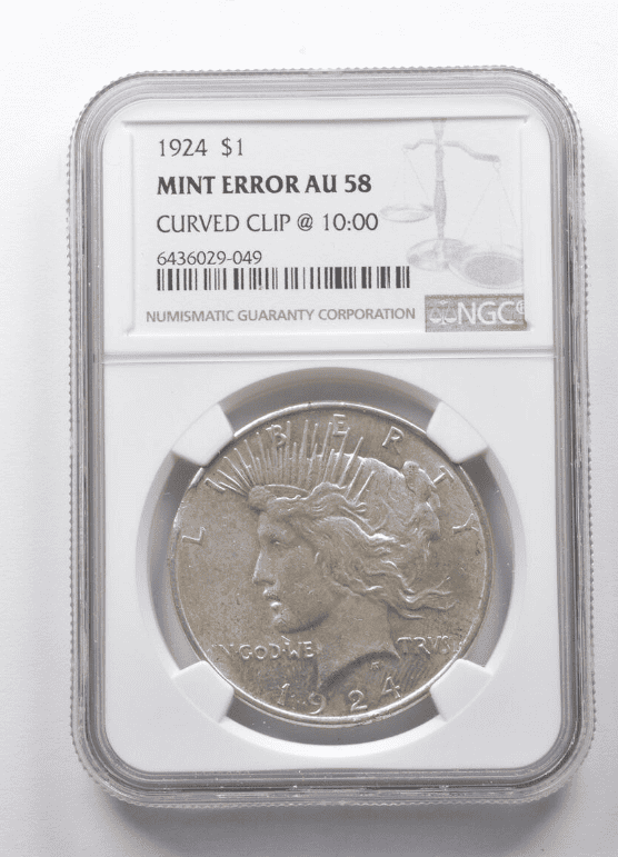 1924 silver dollar Curved clip