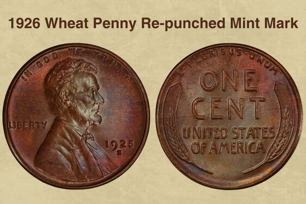 1926 Wheat Penny Re-punched Mint Mark