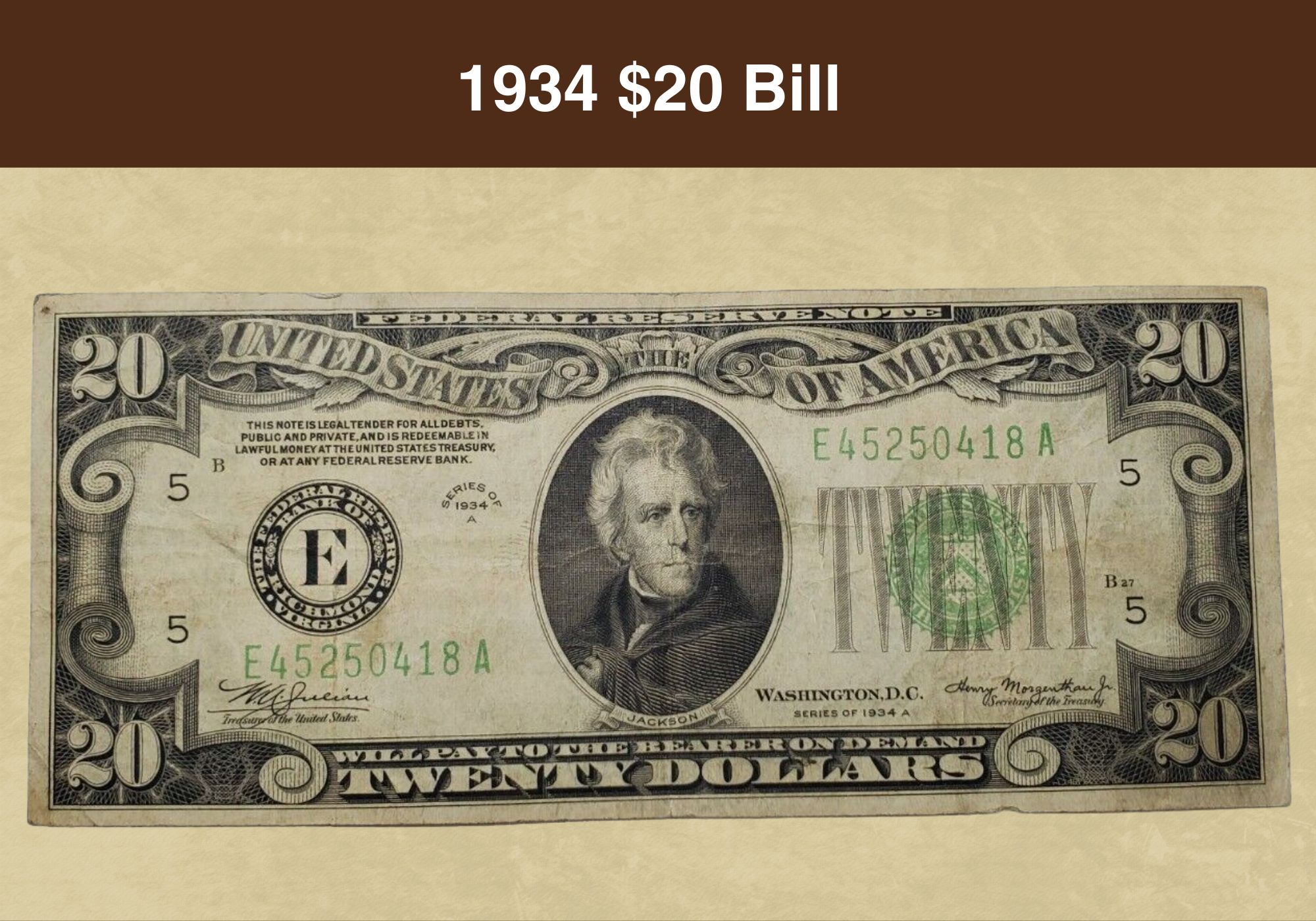 1934 $20 Bill Value