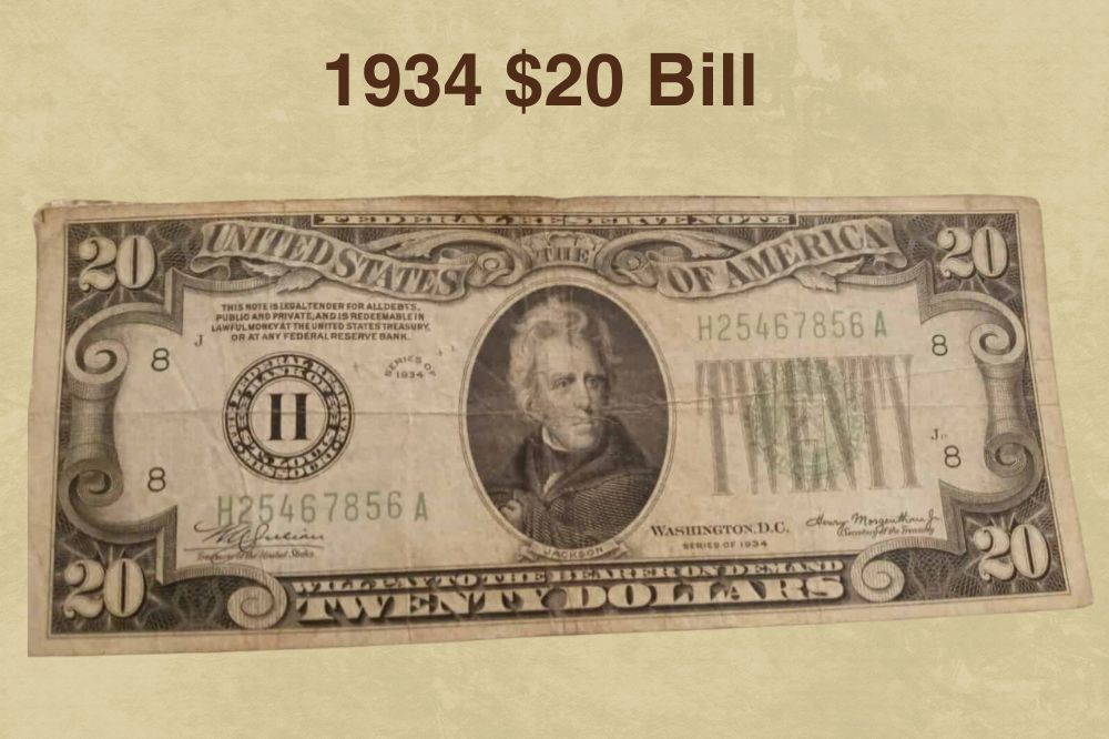 1934 $20 Bill Value: Series, History, Rare Errors & Worth