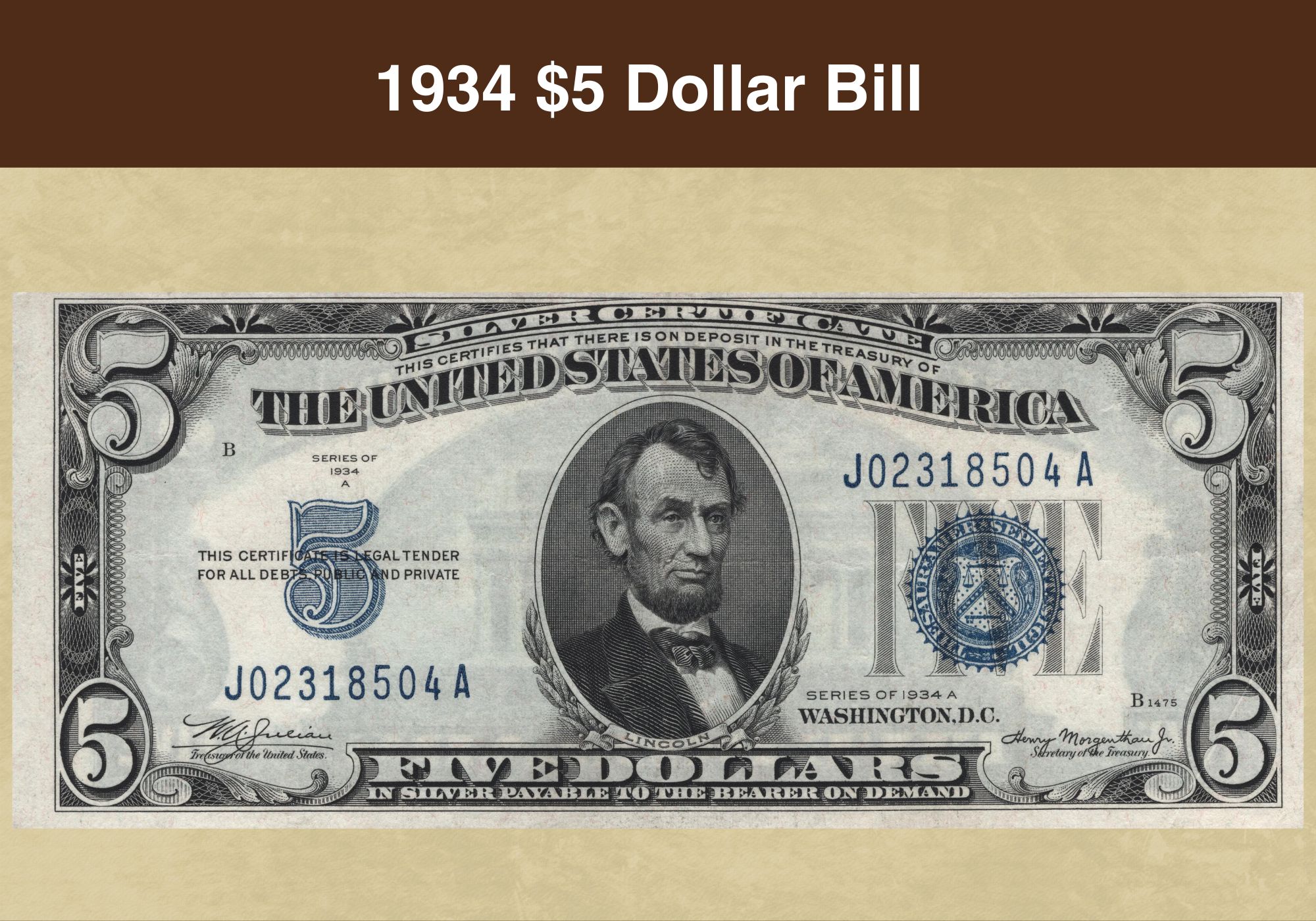 1934 $5 Dollar Bill Value