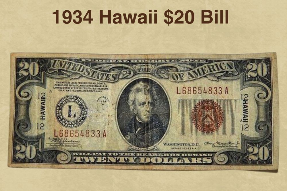 1934 Hawaii $20 Bill