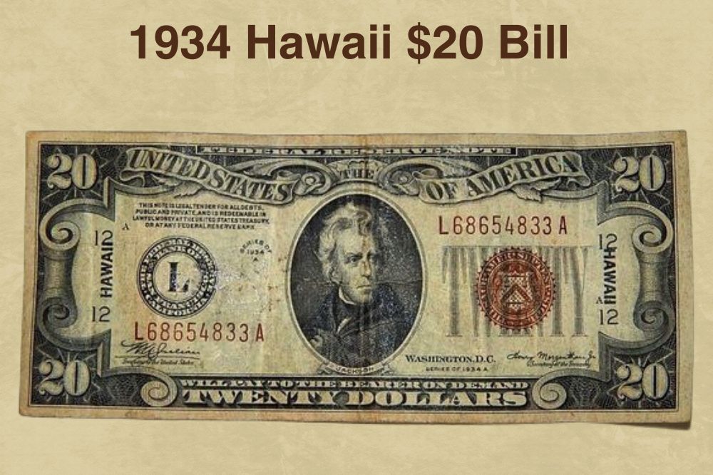 1934 Hawaii $20 Bill