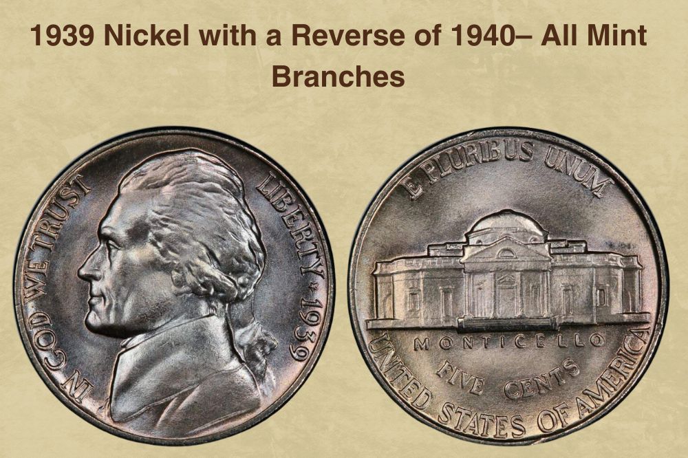 1939 Nickel with a Reverse of 1940– All Mint Branches