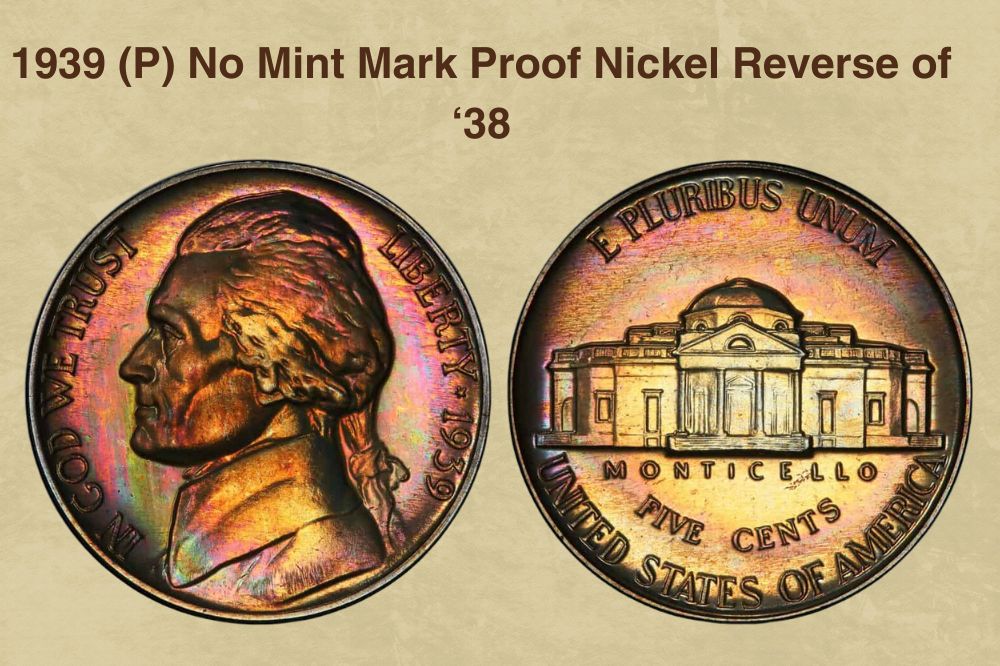 1939 (P) No Mint Mark Proof Nickel Reverse of ‘38