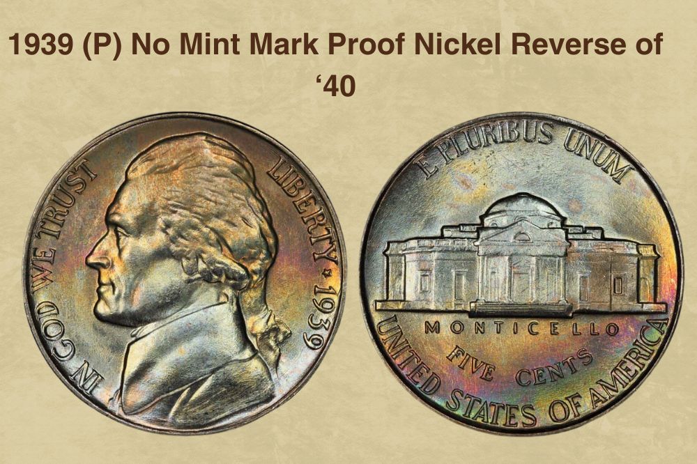 1939 (P) No Mint Mark Proof Nickel Reverse of ‘40