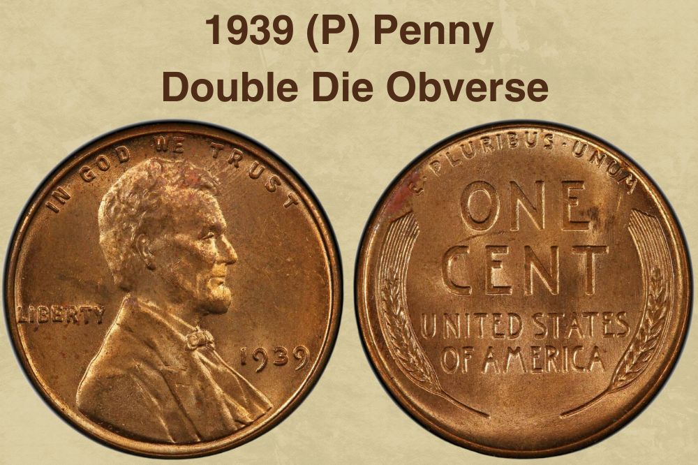 1939 (P) Penny, Double Die Obverse