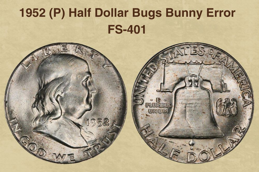 1952 (P) Half Dollar Bugs Bunny Error FS-401