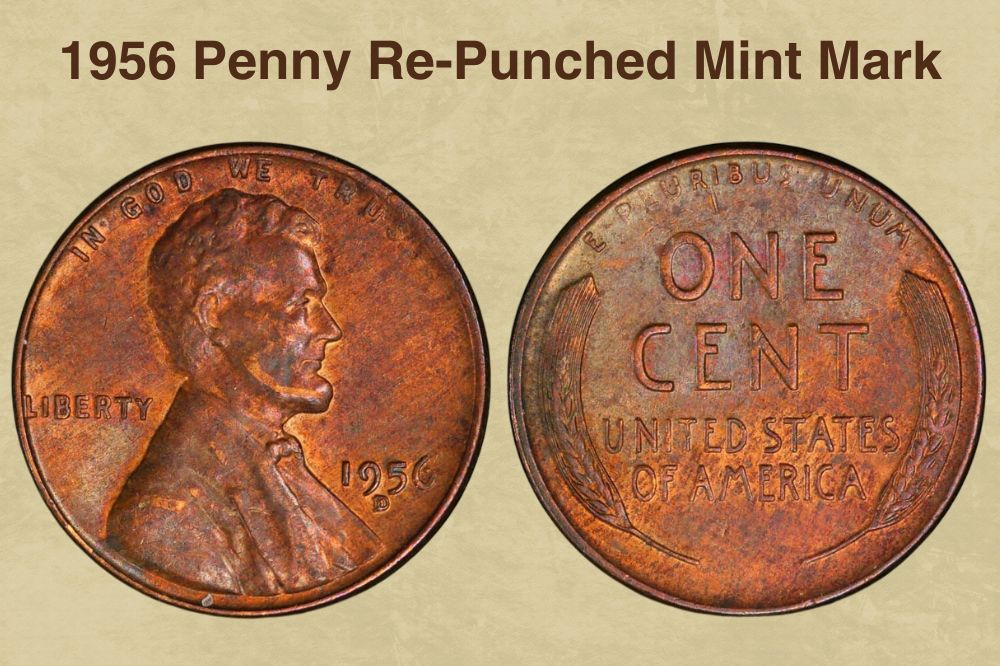 1956 Penny Re-Punched Mint Mark