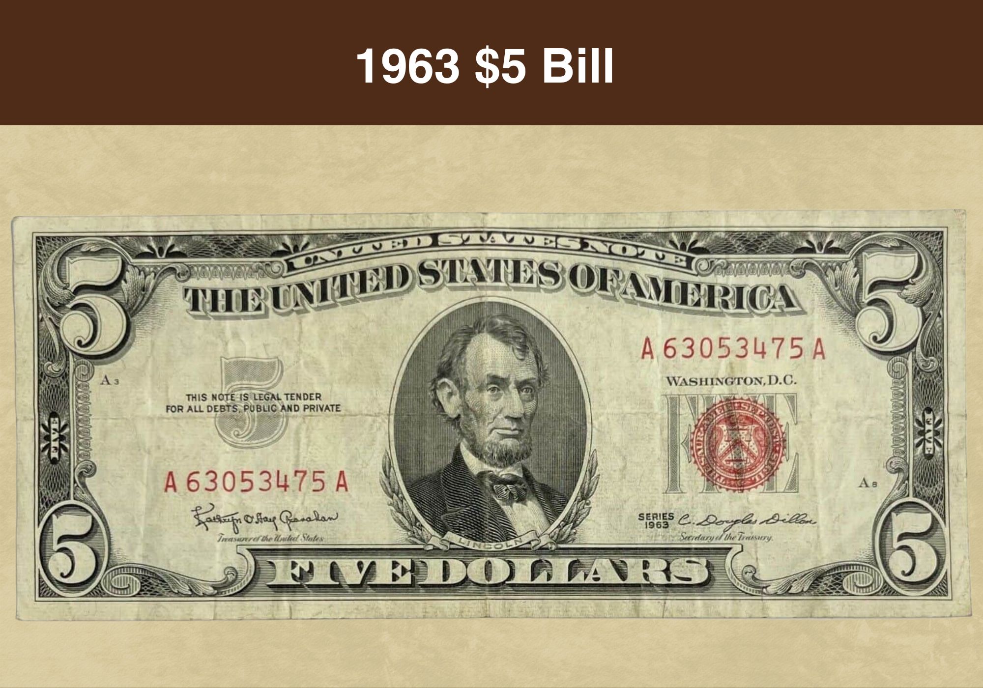 1963 $5 Bill Value