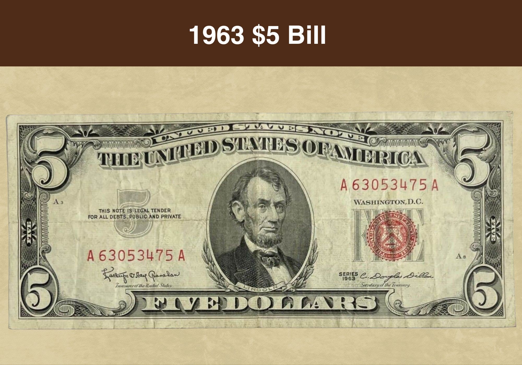 Sold at Auction: Framed Two Dollar Bill With Stamp