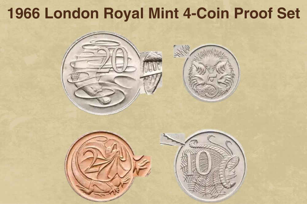 1966 London Royal Mint 4-Coin Proof Set