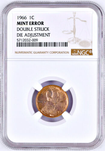 1966 penny Double strike with or without die adjustment