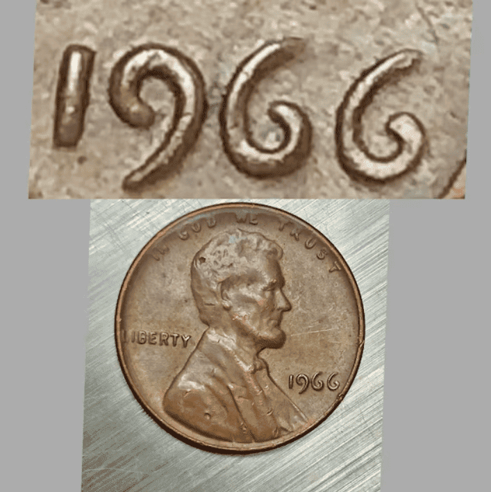 1966 penny Doubled die obverse