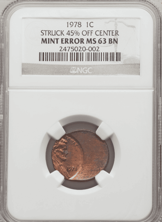 1978 Penny Struck 45% Off-Center