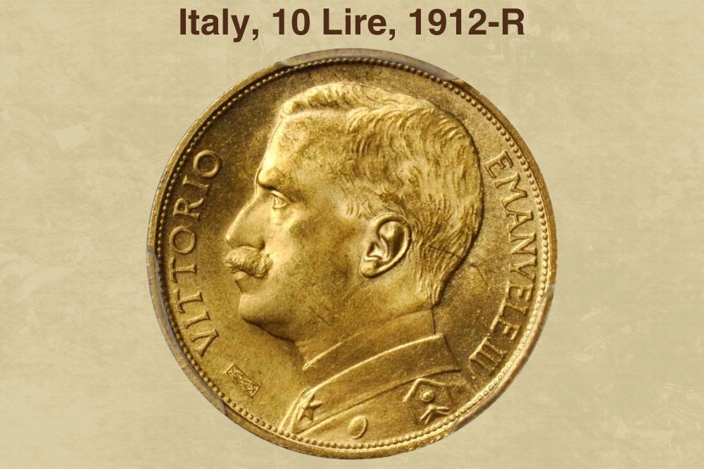 Italy, 10 Lire, 1912-R