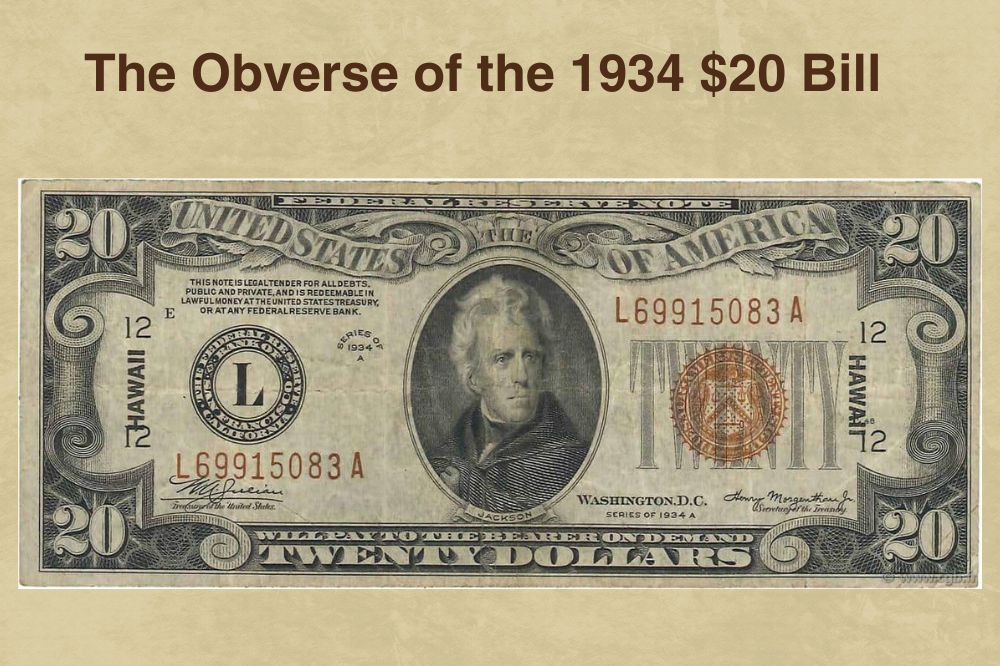 The Obverse of the 1934 $20 Bill