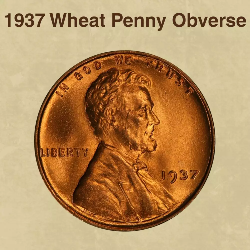 The Obverse of the 1937 Wheat Penny