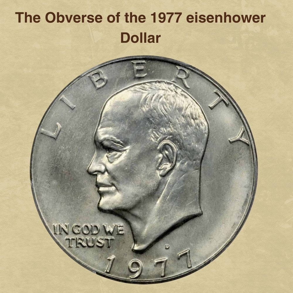 The Obverse of the 1977 eisenhower Dollar