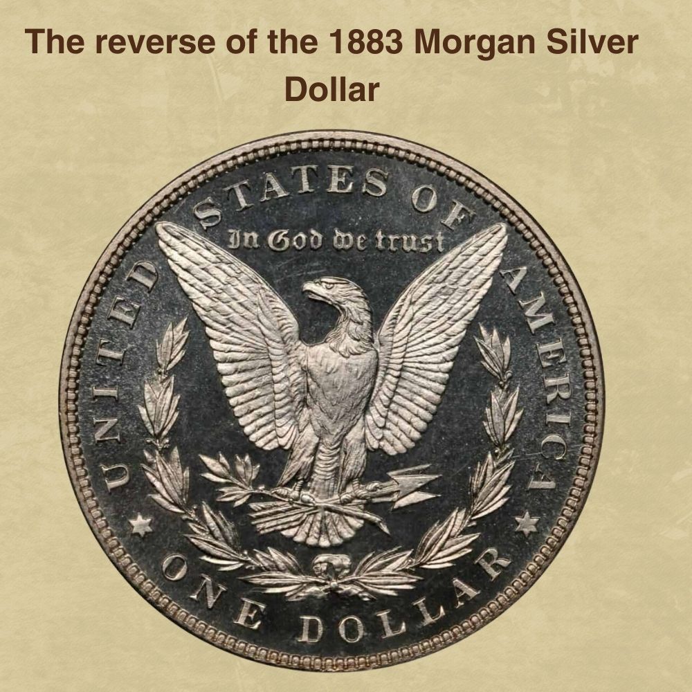 The reverse of the 1883 Morgan Silver Dollar