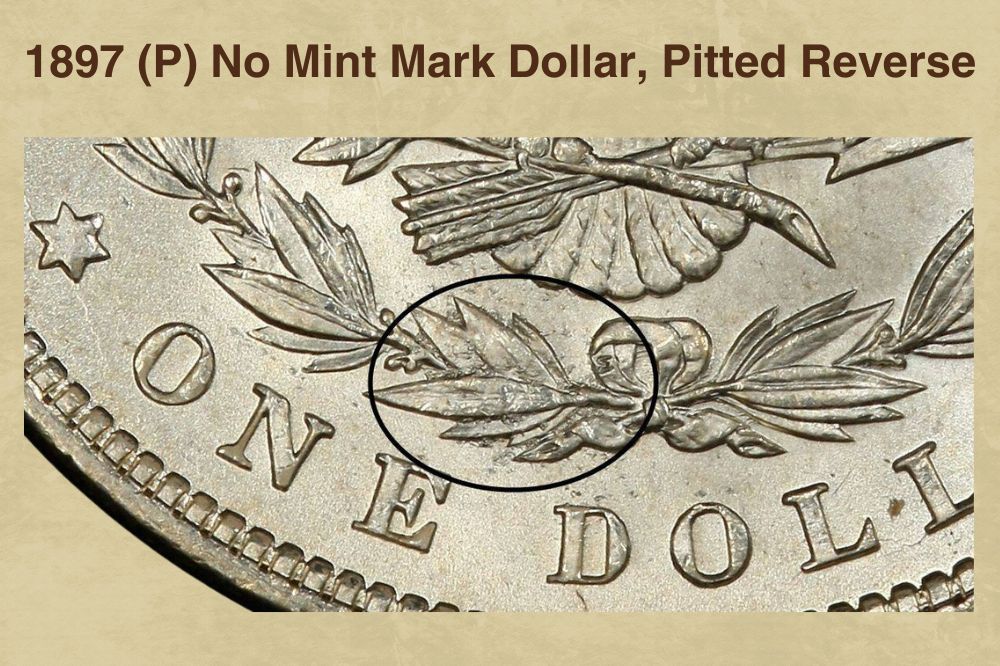 1897 (P) No Mint Mark Dollar, Pitted Reverse