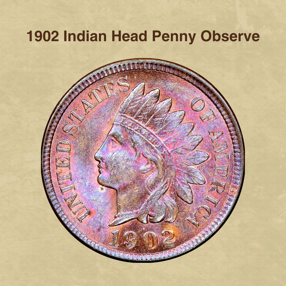 1902 Indian Head Penny Observe