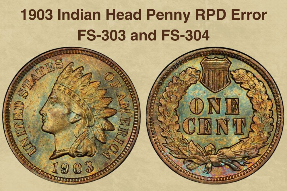 1903 Indian Head Penny RPD Error FS-303 and FS-304