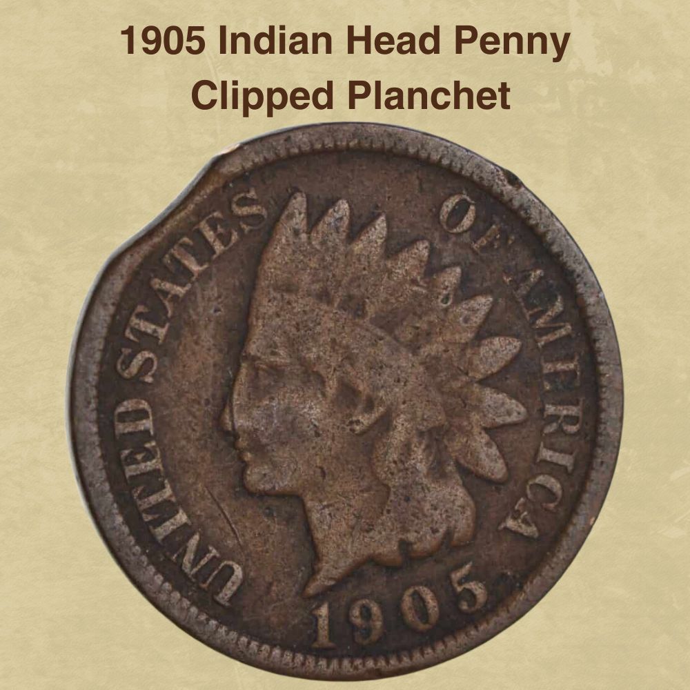 1905 Indian Head Penny Clipped Planchet