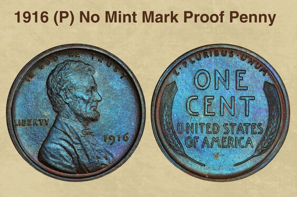 1916 (P) No Mint Mark Proof Penny