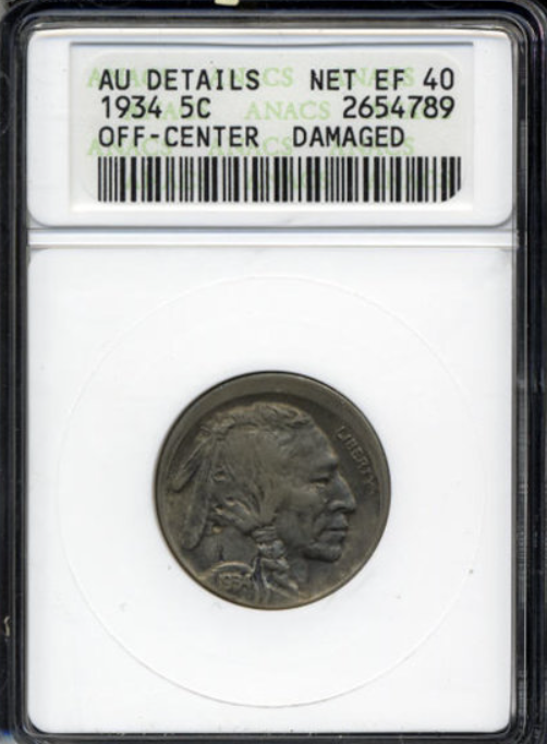 1934 Buffalo nickel Off-center