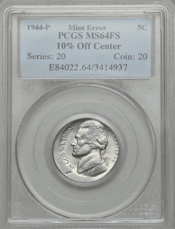 1944 Jefferson nickel Off-center