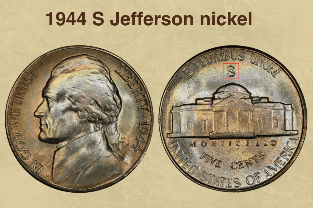 1944 S Jefferson nickel