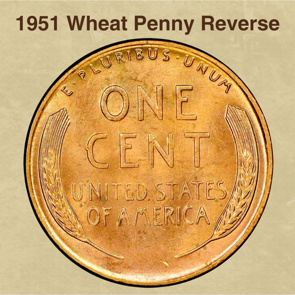 1951 Wheat Penny Reverse
