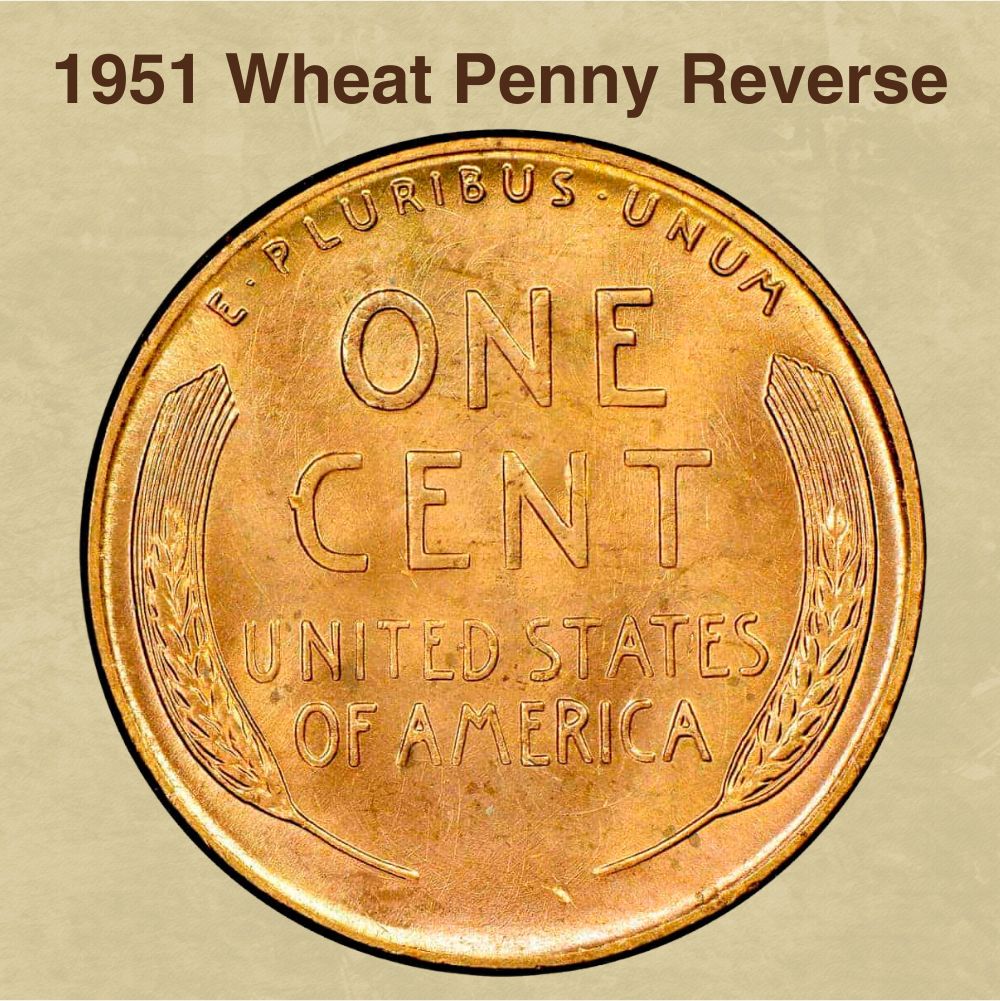 1951 Wheat Penny Reverse