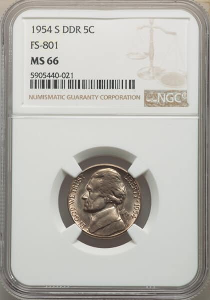 1954 Double Die Reverse Nickel Error