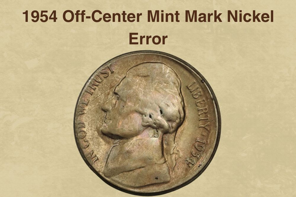1954 Off-Center Mint Mark Nickel Error
