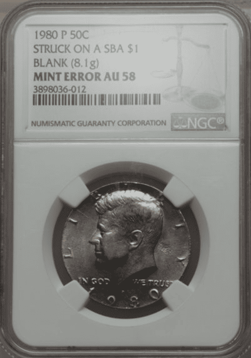 1980-P Half Dollar Struck on a SBA Planchet