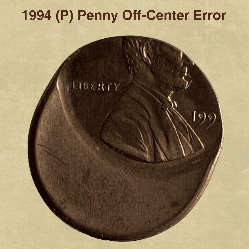 1994 (P) Penny Off-Center Error